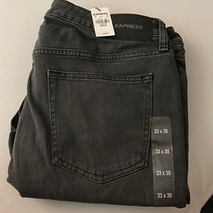 Men's Express Light Black Denim Jeans - Stretch Slim Fit - 33x30